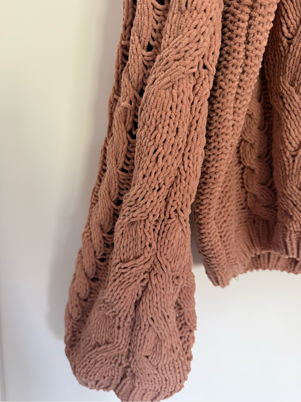 Lumiere Rose Cable Knit Crewneck Sweater - Picture 9 of 9